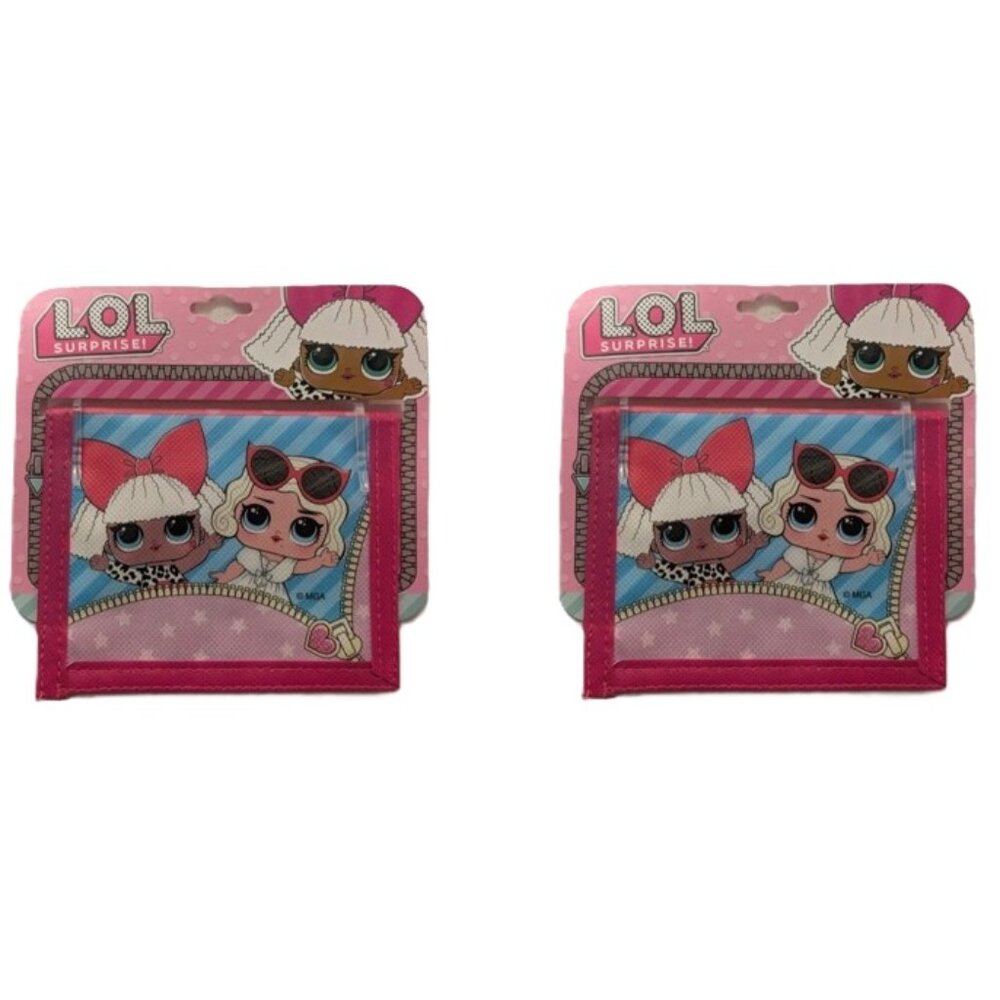 2 Pack LOL Surprise Bifold Wallet Pink Party Favor Set